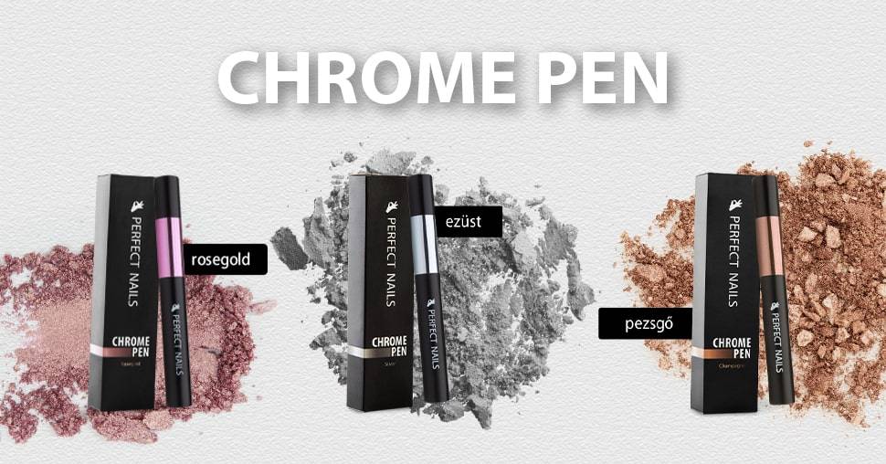 Chrome Pen - Krómpor Körömdíszítő Toll - Rosegold