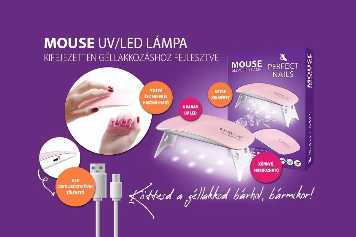 Mouse műkörmös UV/LED lámpa géllakkozáshoz